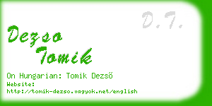 dezso tomik business card